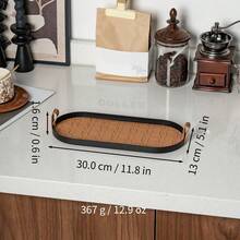 Luxury Metallic Leather Tray With Handle - Multi-Use Storage Organizer For Coffee Cups, Jewelry, Keys, Glasses, Cosmetics & More | Decorative Rectangular, Square & Oval Trays In Beige & Brown | Ideal For Home, Cafe, Party & Gifts - Storage Tray - View 14