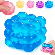 1pc, 5cm Large Size, Korean-Style Solid Color Flexible Liquid Silicone Bubble Ball Stress Relief Toy For Office Workers, Suitable For Pressing And Playing During Office Breaks, Calming Irritability And Relieving Mental Tension From Long Working Hours - Multicolor - View 3