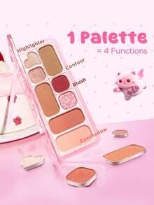 PINKFLASH Eyeshadow Palette With Buildable Blendable Colors And Long-Lasting Powder Texture, Contains Matte And Shimmer Finishes For Multi-Purpose Makeup Looks. It's For Gen Z And Y2K Styling, An Ideal Gift For Valentine's Day And New Year.F35 - #BB02 - View 5