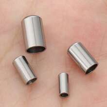 15pcs Stainless Steel Rope End Caps Round Head Cap DIY Jewelry Making End Caps Leather Cord Braided Rope End Plugs Multi-Size Options Suitable For DIY Bracelet Necklace Cord End Fixing Buckles Beaded Basic Assembly Accessories Jewelry Connector Rope And Shoe Accessories Materials DIY Jewelry Making Rope End Accessories - Drawstring Hat - View 4