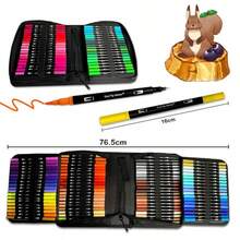 Tongfusop Drawing Pens, Black Pouch 120 Colors Fine Tip Pens, Dual Tip, Professional Watercolor Pens For Adult Painting, Calligraphy, Bullet Journaling, Giftable, Back To School Essential - Sets - View 4