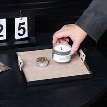 Luxury Metallic Leather Tray With Handle - Multi-Use Storage Organizer For Coffee Cups, Jewelry, Keys, Glasses, Cosmetics & More | Decorative Rectangular, Square & Oval Trays In Beige & Brown | Ideal For Home, Cafe, Party & Gifts - Storage Tray - View 8