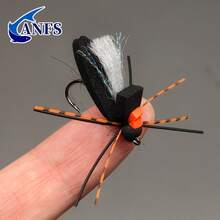 ANFS 3pcs Fly Fishing Flies -Black Foam Cicada Flies, Foam Flies, Size 8#, Ideal For Fly Gift - Multicolor - View 7