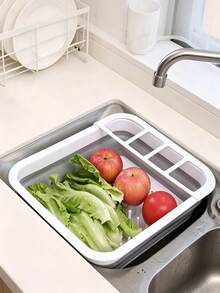 Rak Pengering Piring Lipat dengan Tempat Peralatan Makan, Pengering Piring Lipat, Cocok untuk Dapur RV, Set Pengering Dapur Lipat Kompak Plastik Putih, Tahan Lama dan Hemat Ruang, Cocok untuk Dapur Kecil - Grey - View 10