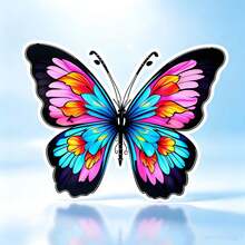 AD 1pc Black & White Colorful Butterfly Series 3D Stereo Effect Scratch Cover Car Sticker, Motorcycle Decoration Sticker - A - View 5
