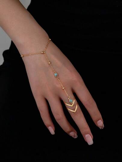 Anillo pulsera perla estrella de mar minimalista, accesorio de moda diario para mujer