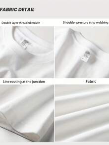 Men's Thick Short Sleeve T-Shirt With  Prints, Versatile Korean Japanese Casual Style - 白色 - 查看 3