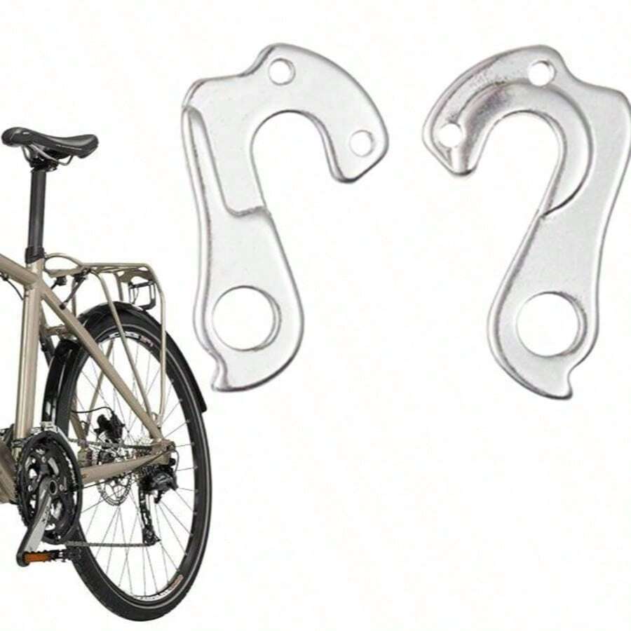 Pata Soporte Cambio Trasero Bicicleta Metal Repuesto Transmisión Ajustable Resistente - Plateado - Ver 1
