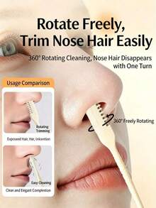 1pc Manual Nose Hair Trimmer, Dual-Head Nose Hair Cutter, Comfortable Grip, Micro-Fine Blade, Gently Removes Nose Hair, Easy To Clean, Suitable For Long-Term Trimming, Applicable For Home, Dating, Visiting, Reception - Multiple Colors - View 5