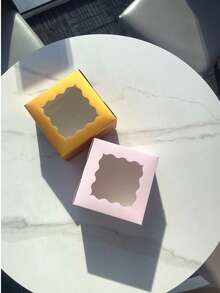 5/10pcs 6*6*3 Inch Fit 4 Inch Cake Transparent Window Paper Pastry Cake Packaging Box Minimalist Versatile Square Birthday Wedding Holiday Party Best Friend Tea Break Home Baking Store Pastry Takeout Gift Box - View 8