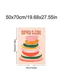 1pc Kisses For The Dishes,Croissant, Egg Dining Decor,Bon Appetit Art,Lemons Art, Quotes Art,Ideal Gift,Suitable For Bedroom,Living Room,Kitchen,Wall Arts,Wall Decor,Home Decor,Room Decor,Canvas Wall Art,Posters, Wall Art With Frame,Optional Frame ﻿ - 1PCS - View 23