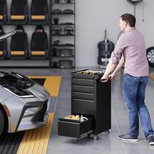 5 Drawer Metal Tool Storage Cabinet With Wheels Rolling Tool Chest With Drawers And Locking Keys Heavy Duty Tool Storage Organizer For Garage Warehouse Workshop - 1 - View 4