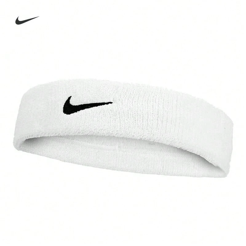 Nike Unisex Sports Headband Sweat-Absorbing Tennis Running Fitness Headband Forehead Band Sweatband - White - View 1
