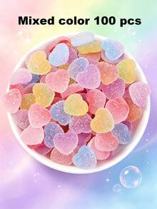 20/50/100 buah Permen Lunak Berwarna-warni Berbentuk Hati, Dekorasi Plastik DIY Cocok untuk Casing Ponsel, Jepit Rambut, Kerajinan Resin, Berbagai Aksesoris Bertema Cinta - Permen Gummy Buatan Sendiri - View 23