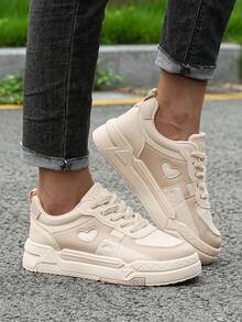 Flipark Women's Outdoor Sports Shoes, White Breathable Casual Platform Sneakers, Spring Autumn New Style - Khaki - View 4