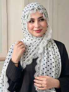 Multicolor - White Polka Dot Lace
