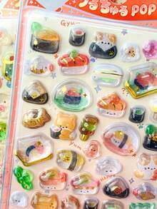 15pcs Original Q-Lia 3D Puffy Epoxy Stickers Kawaii Cartoon Raised Bubble Sticker DIY Journal Phone Case Kids Toy Decoration - Multicolor - View 4