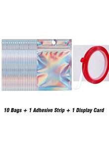 Fake Nail Storage Bag, Hollow Holographic Nail Storage Bag, Nail Sticker Packaging, Nail Decoration Storage, Jewelry Storage Box, Nail Tip Packaging Bag With 1 Roll Transparent Tape And 1 Display Card, Multi-Functional Storage Bag, Nail Powder Storage, Glitter Powder Storage, Nail Art Tools, Nail Sticker Packaging Bag Suitable For Holographic Nail Stickers, Fake Nail Storage And Organization Bag, Nail Art Supplies - Multicolor - View 11