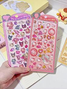 Mattel 可愛3D貼紙 (1入) - 這些是可愛的浮雕卡通風格PVC裝飾貼紙，非常適合裝飾貼紙本、筆記本電腦或冰箱，也非常推薦用於製作客製化手機殼或與朋友交換。 - 彩色 - 查看 2