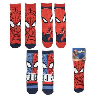 Cerdá Disney Confezione di calzini  per ragazzi - 3 paia di calzini  ufficialmente autorizzati, in cotone elastico e traspirante, design rosso e blu, per il ritorno a scuola