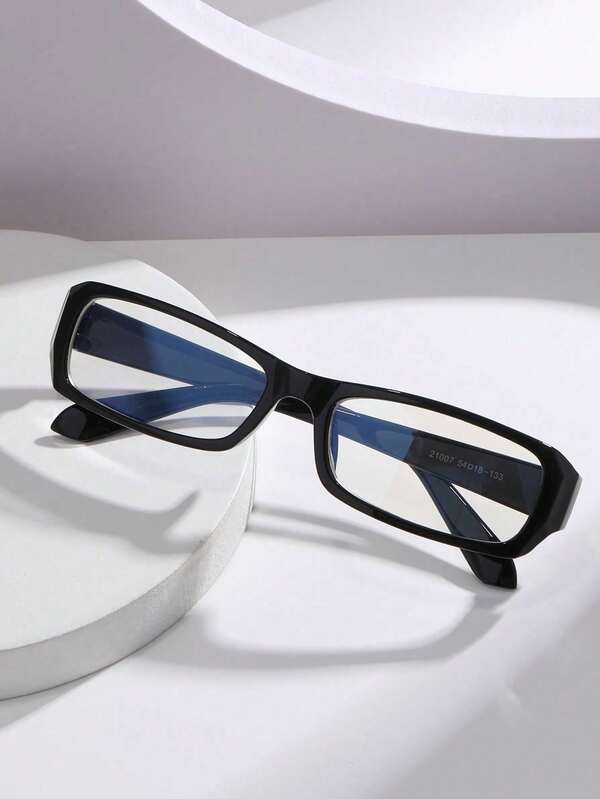 Square Plastic Glasses (Suitable For Computer/Gaming/TV/Phone) - Fashionable Plain Lens Frames, Relieve Eye Fatigue
