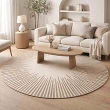 1pc Radial Line Round Rug, Decorative Carpet, Floor Mat, Living Room Carpet, Bedroom Carpet, Minimalist Rug - Multicolor - View 4