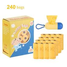 240 piezas + Dispensador, Bolsas desechables para pañales | Bolsas para pañales de bebé | Bolsas para desechos de maternidad y bebé, a prueba de fugas, mantiene el hogar fresco, higiene al aire libre - Multicolor - Ver 11