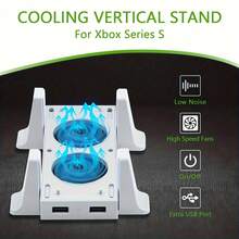 Dudukan Vertikal dengan Kipas Pendingin untuk Seri XBO-X S, Sistem Pendingin yang Dapat Dilepas, dengan 2 Port USB Tambahan - View 1