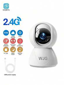 WJG 1 buah Monitor Bayi, Monitor Bayi Video FHD 1296p dengan Kamera dan Audio, Kamera Penglihatan Malam 2.4GHz, Deteksi Gerakan Bayi dan Hewan Peliharaan, Daya USB Cloud - Putih - View 11