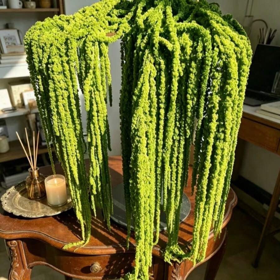 1/2/3/4/5/10件人造吊掛式莧穗花,花藝裝飾品,吊掛花藝,婚禮拱門裝飾,背景裝飾 - 黃綠色吊米 - 查看 1