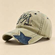 1 pieza Gorra de béisbol bordada para hombre, diseño ajustable para un sombrero de moda, adecuado para senderismo, ropa de calle, fiesta y viajes - multicolor - Ver 4