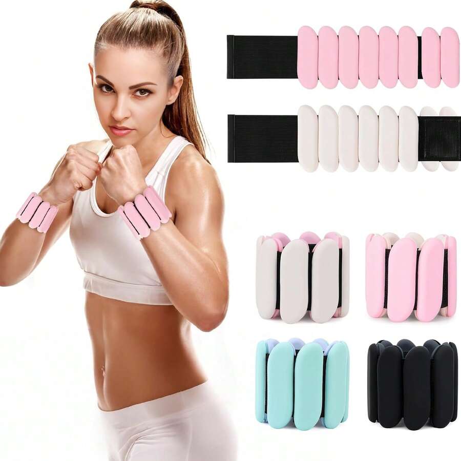 MEIYIXING Wearable Leg Or Cuff Weight Bands For Yoga, Dance, Gym And Running Adjustable Fitness Weight Belt, Resistance Training Belt, Pink Silicone Skin-Friendly Material