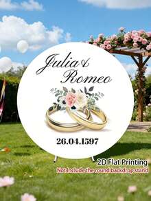 Fondo redondo personalizable (soporte no incluido), patrón/logo/texto imprimible, duradero, adecuado para bodas, fiestas de cumpleaños, bautizos, accesorios de cabina fotográfica y decoración de fiestas, diseño redondo moderno, textura suave, fondo redondo - Multicolor - Ver 6