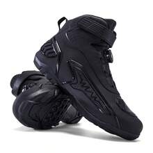 Off-Road Motorcycle Boots Leather Ankle Boots Unisex Rider Riding Boots Equipment All-Season Casual Breathable Racing Boots - Black - View 3