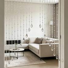 Luxury Teardrop Crystal Bead Curtain, Transparent Acrylic Bead Curtain, Indoor Hanging Decoration, Universal Partition Decor Suitable For Entrance/Window/Wedding Scenes (DIY Required) - Beaded Curtain - View 4