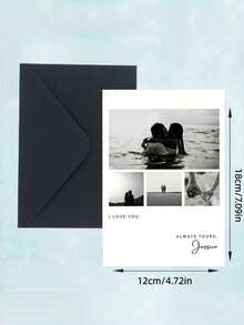 Personalized Photo Wedding Valentine's Day Card, Customizable Name And Date - Custom Couple Photo Anniversary, Suitable For Wedding, Engagement, Valentine's Day - Add Your Own Photo And Text - Multicolor - View 12