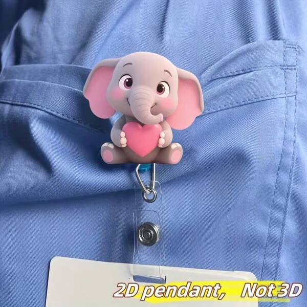2D Flat, 1pc, Retractable Badge Reel ID Card Holder, Nursing Badge Clip, Suitable For Doctors, Students, Teachers, Medical Assistants, Can Be Used As Mother's Day, Father's Day, Birthday Gift For Family And Friends