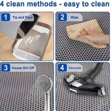 Cat Litter Mat, Splash‑Proof & Litter‑Tracking Prevention, Double‑Layer Filtering Litter‑Trapping Mat For Cat Litter Box, Sand‑Leakage Toilet Foot Mat - Multicolor - View 6