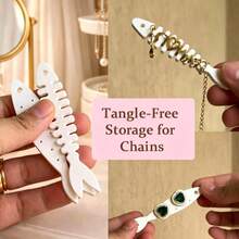 Creative Sardine Can Portable Jewelry Box, Fish Bone Necklace Anti-Tangle Storage Box, 1 Jewelry Box + 2 Fish Bones, Travel Mini Ring Earring Jewelry Organizer, Travel Jewelry Organizer Box, Portable Jewelry Storage Box, Suitable For Gift Or Personal Use, Travel Essential - Multicolor - View 3