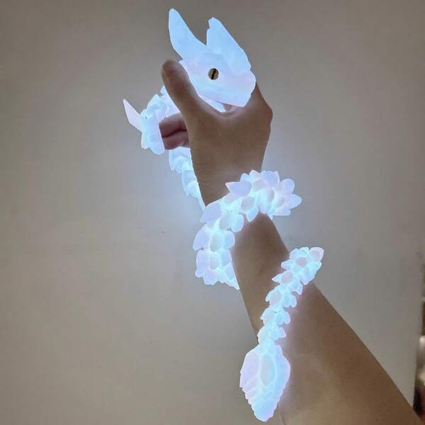 Figurinha de Dragão de Cristal Impressa em 3D – Dragão de Pedra Preciosa Articulado com Juntas Móveis, Criatura Fantástica Realista para Decoração de Secretária, Escultura Colecionável em Resina, Presente para Amantes de Dragões