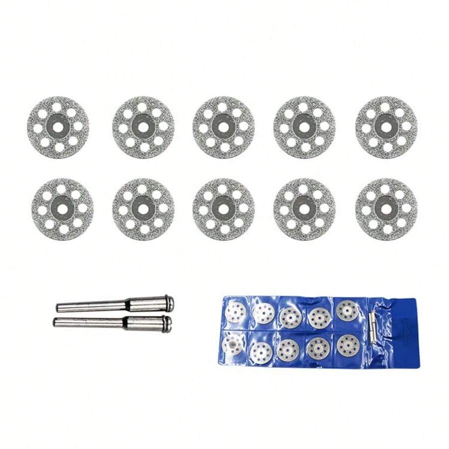 22mm Diamond Cutting Discs 10pcs/Pack Mini Rotary Saw Blade Drill Bit, Suitable For Stone, Metal, Glass And Wood Craft