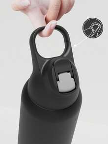Powcan 32 Oz Stainless Steel Insulated Water Bottle With Straw And Carry Loop, Double-Walled To Keep Cold For 24 Hours, Leak-Proof, Suitable For Sports And Travel - Black - View 5