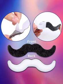 1 مجموعة 6/12 قطعة لحية صناعية سوداء، إكسسوارات تصوير ومستلزمات حفلات، للحفلات والزفاف - أسود - مشاهدة 5