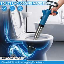1 Set Manual High Pressure Pneumatic Drain Clog Remover, Heavy Duty Stainless Steel Toilet Snake Air Pressure Plunger, Unblocker Tool For Toilet, Kitchen Sink, Floor Drains - Variant 1 - View 6