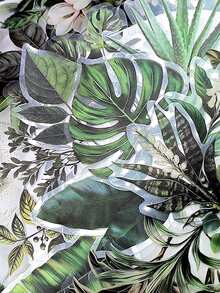 50pcs/Pack Cartoon Plants Green Leaves Transparent PET Stickers, Decorative Decals For Laptop Luggage Guitar Phone Notebook Stationery Sticker - Multicolor - View 5