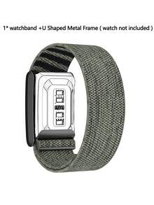 1pc Elastic Nylon Watch Band, Suitable For 5.0/4.0, Breathable Protective Sports Wristband, Compatible With 5.0 Watch Band (Black U-Shaped Adjustable Connector) - 彩色 - 查看 17