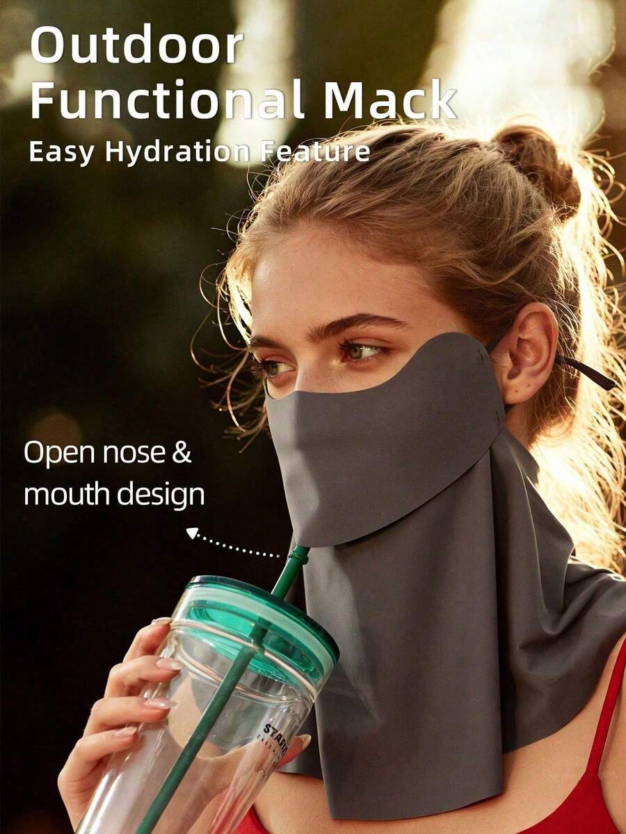 New UV Protection Full Face Sun Mask, Women's Summer Sun Protection Mask, Integrated Eye And Neck Sun Protection UV Protection Ice Silk Breathable Mask - Sunscreen Face Mask - View 1