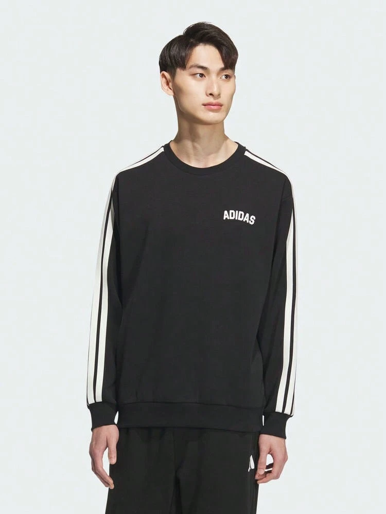 Adidas 男士 ST SPORTS CREW 針織運動衫 KC2850 - 黑色 - 查看 1