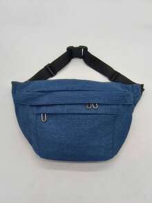 Casual Waist Bag Fanny Pack Unisex Crossbody Bags Chest Bag Large Capacity Shoulder Bag Waist Pack New Belt Bag - Blue - View 3