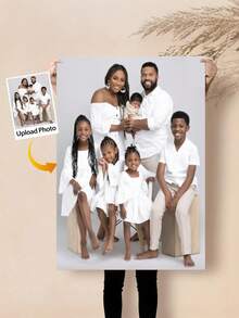 Personalized Wooden Frame Canvas Wall Art, Custom Family Portrait And Action Photo Print, Suitable For Living Room, Bedroom, Home Office Decor, Anniversary Gift - Multicolor - View 3